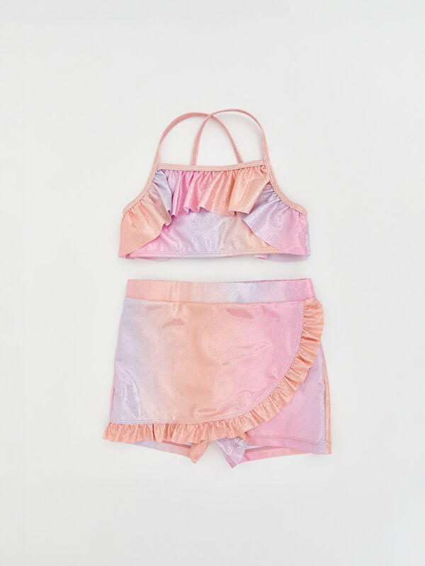 LCW Kids Kız Çocuk Etekli Bikini Takımı