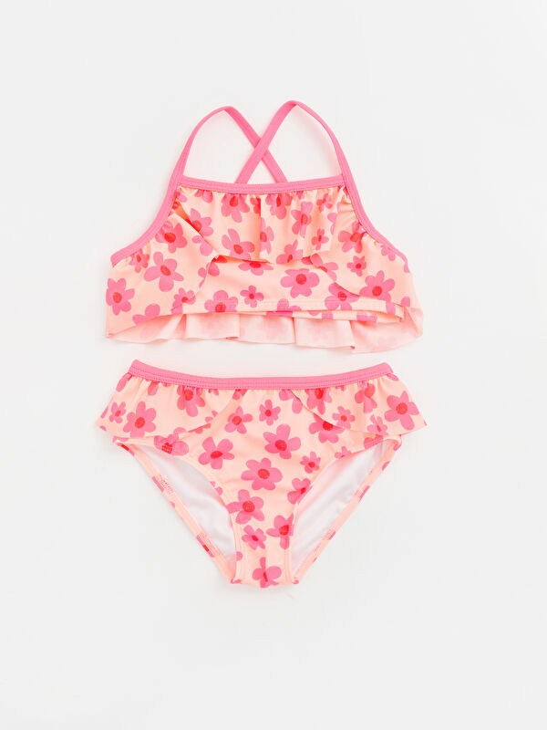 LCW Kids Çiçek Desenli Kız Çocuk Bikini Takımı