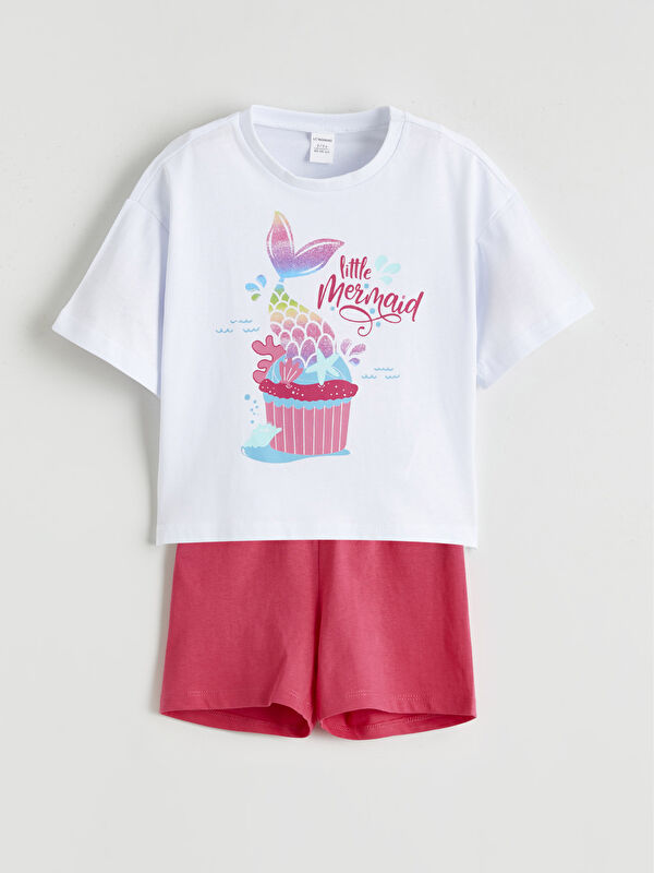 LC WAIKIKI Baskılı Kız Çocuk Şortlu Pijama Takımı