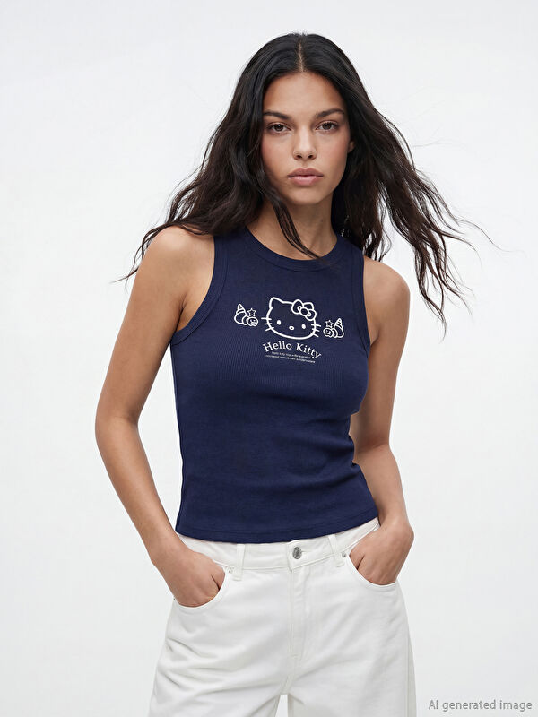 XSIDE Crew Neck Hello Kitty Printed Women's Tank Top
