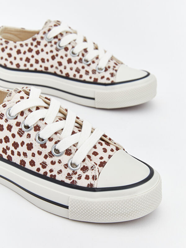 Çiçekli Kız Çocuk Spor Ayakkabı - Görsel 4