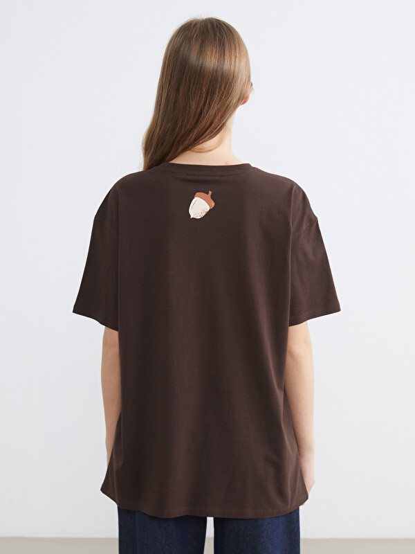 【SKARGORN/スカルゴーン】 ポケツキワイド Tシャツ ブラウン LCW Vision Saint-Tropez Print Oversized Women's T-Shirt - S6ES45Z8
