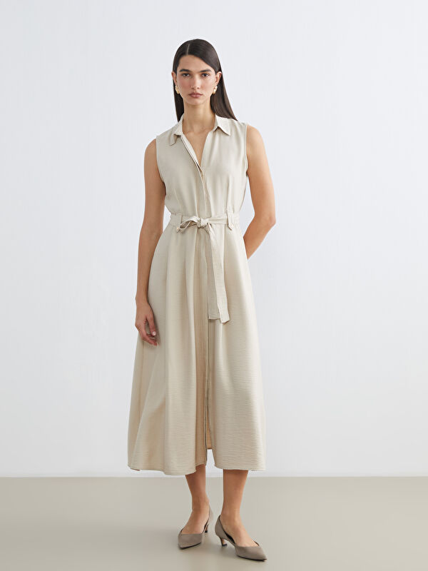 LCW EVERYDAY Damen Hemdblusenkleid mit Gürtel