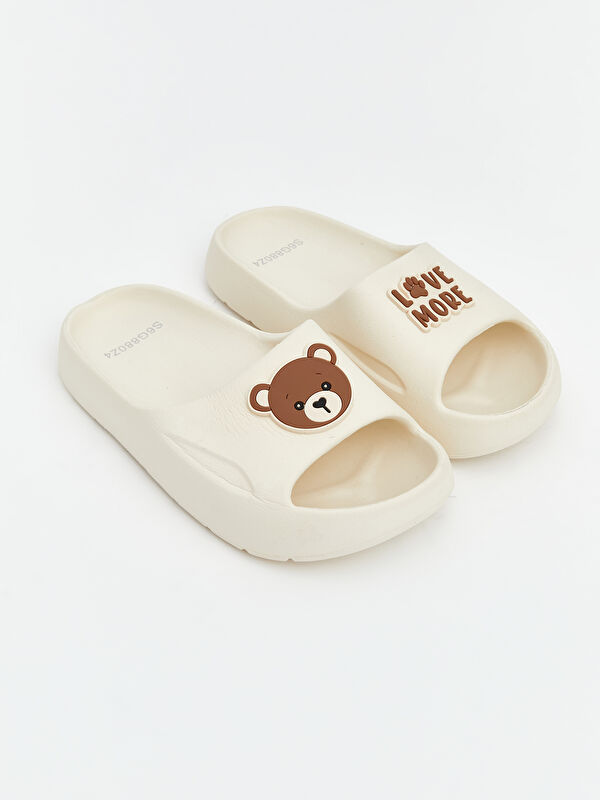 LCW STEPS Girls' Teddy Bear Print Slippers