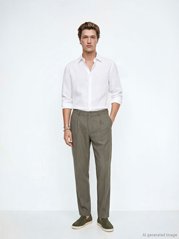 SOUTHBLUE Regular Fit Viskon Erkek Pileli Pantolon
