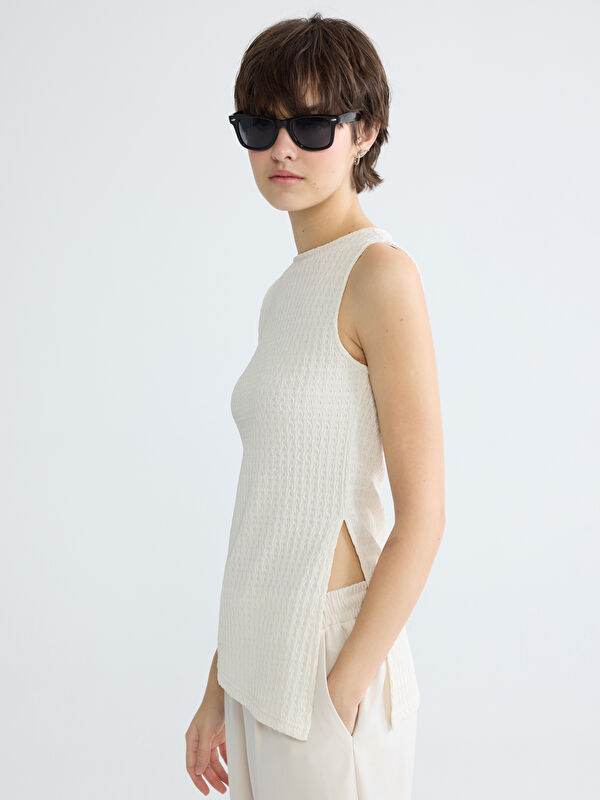 XSIDE Crew Neck Textured Women's Tank Top