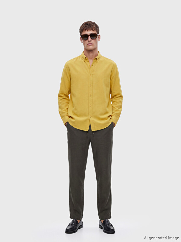 LCW Vision Regular Fit Linen-Look Men's Trousers