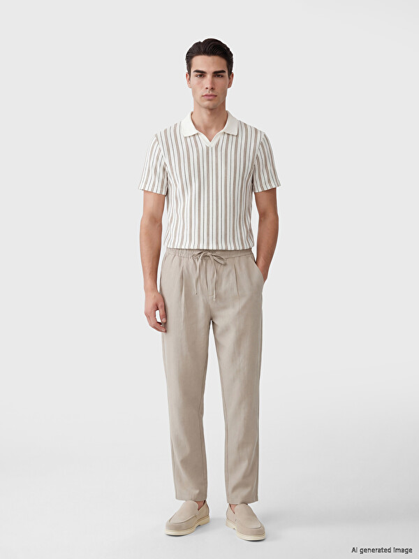 LCW Vision Elastic Waist Pleated Men's Trousers