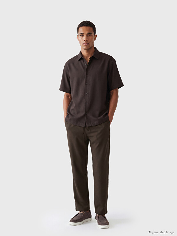 LCW Vision Elastic Waist Pleated Men's Trousers