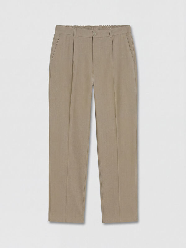 SOUTHBLUE Regular Fit Keten Karışımlı Erkek Pileli Pantolon