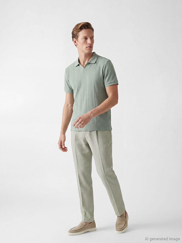 SOUTHBLUE Regular Fit Keten Karışımlı Erkek Pileli Pantolon