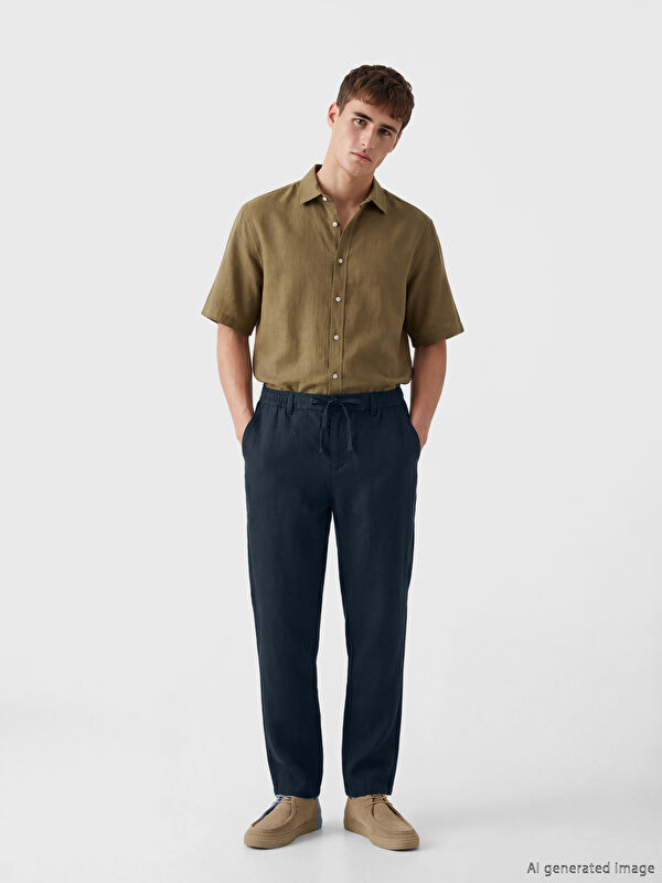 LCW Vision Regular Fit %100 Linen Men's Trousers
