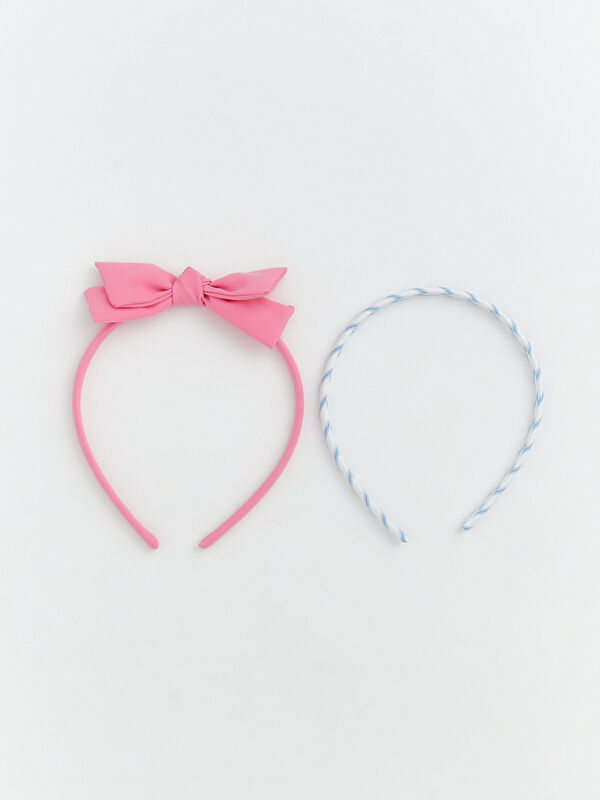 LCW baby Set of Two Baby Girl Headbands with Bow Detail