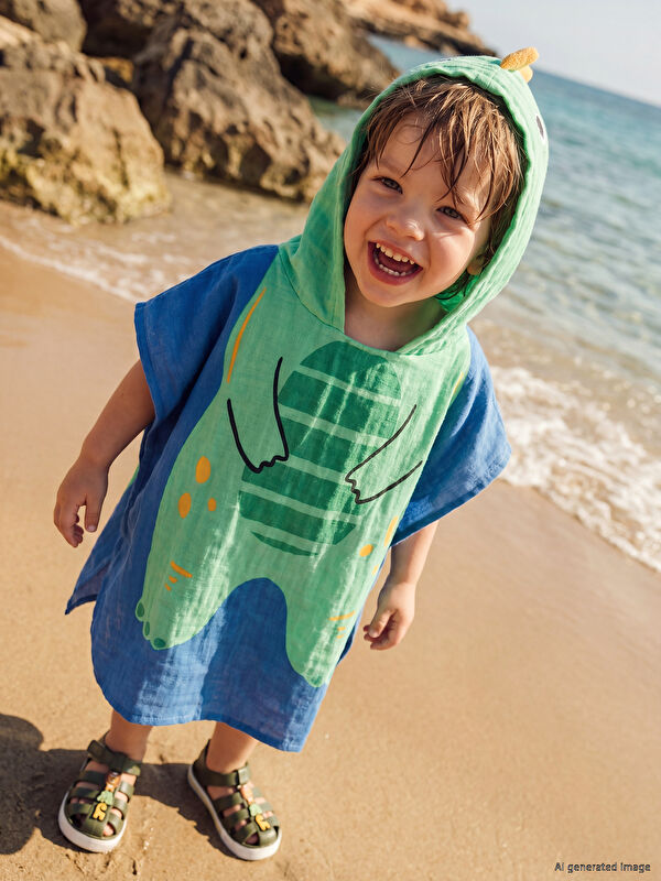 LCW ACCESSORIES Baskılı Erkek Bebek Panço Havlu