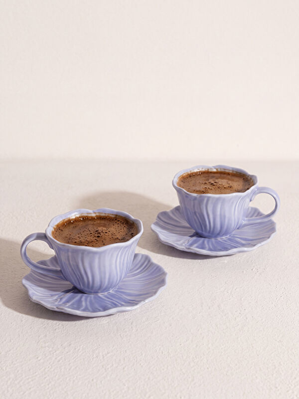 LCW HOME Desenli 2 Kişilik Porselen Kahve Fincan Takımı 90 ml