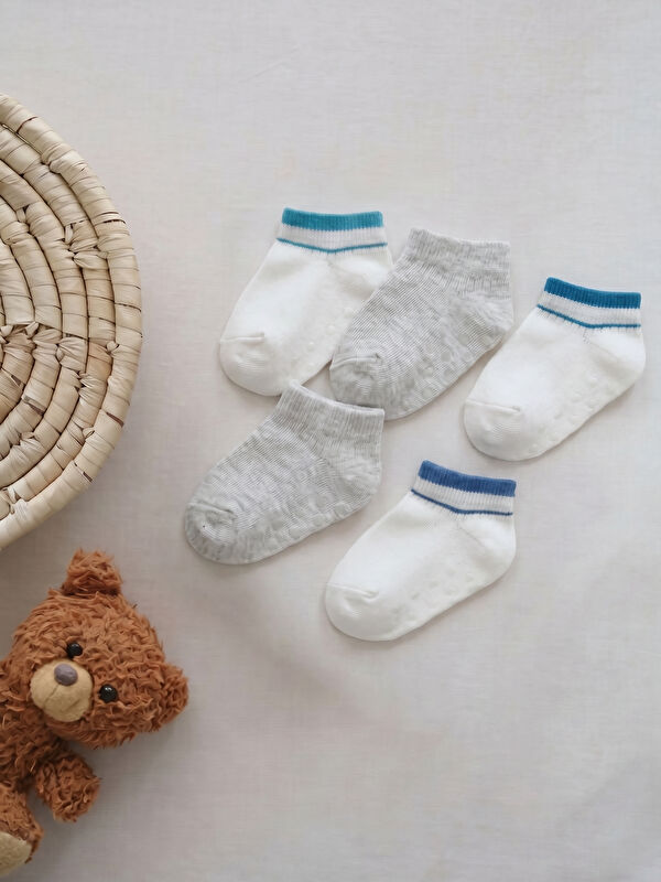 LCW baby Çizgili Erkek Bebek Patik Çorap 5'li