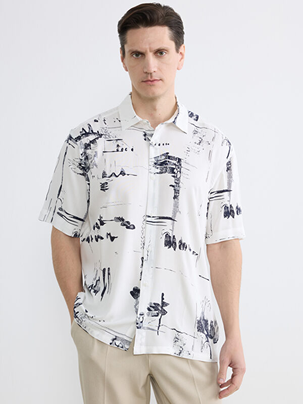 LCW Vision Regular Fit Patterned Viscose Men's Shirt