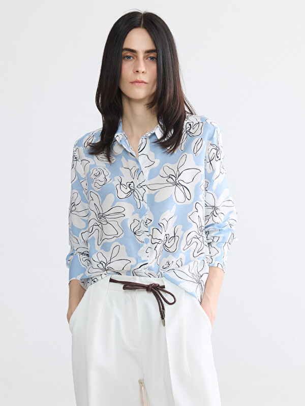 LCW EVERYDAY Floral Oversize Women's Shirt