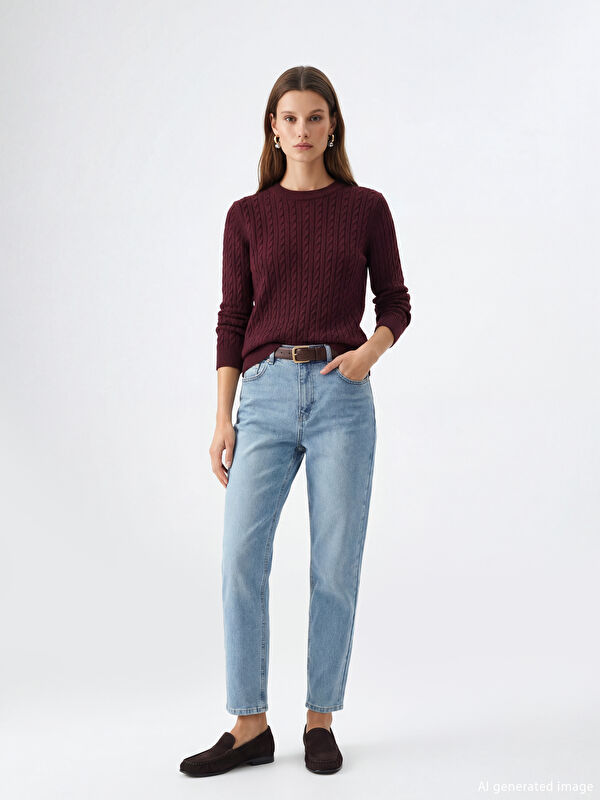 LCW Modest Mom Fit Kadın Jean Pantolon