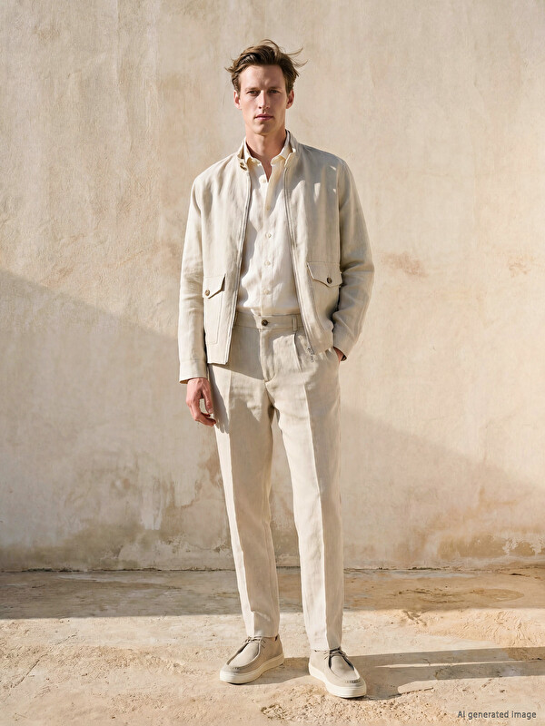 SOUTHBLUE Regular Fit %100 Keten Erkek Pantolon
