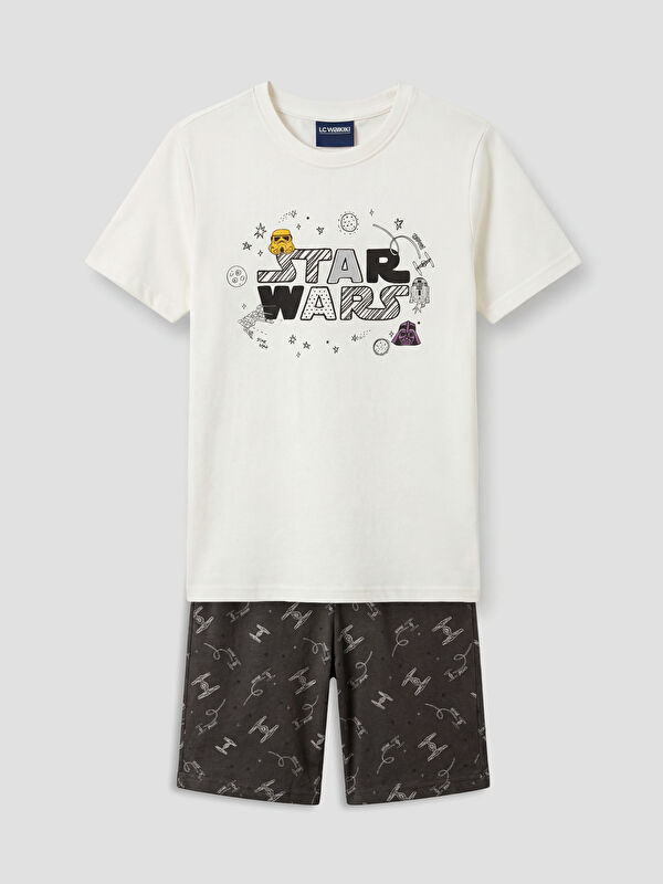 LCW Kids Star Wars Printed Boys' Shortie Pyjama Set