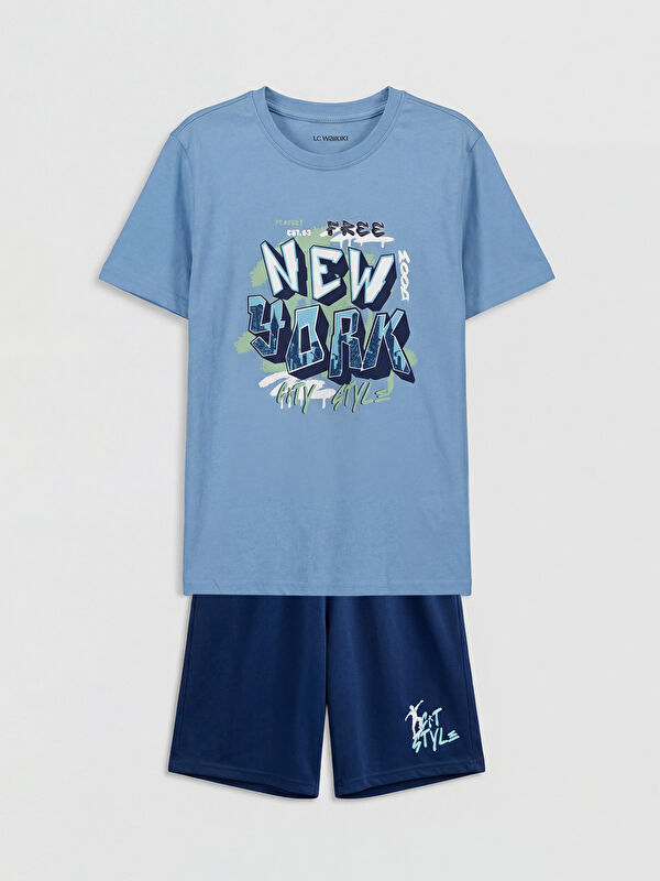 LCW Kids Printed Boys' Shortie Pyjamas Set
