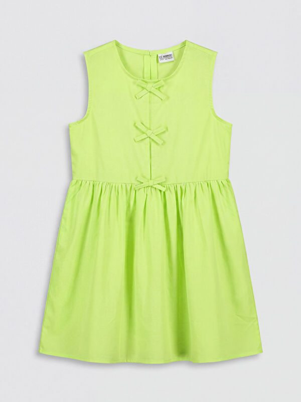 LCW Kids Bow Detail Girls' Poplin Dress