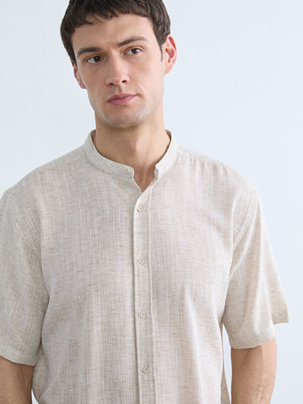 LCW Vision Regular Fit Grandad Collar Men's Shirt