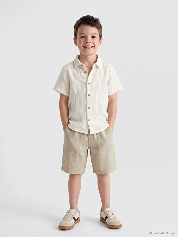 LCW Kids Erkek Çocuk Gabardin Şort