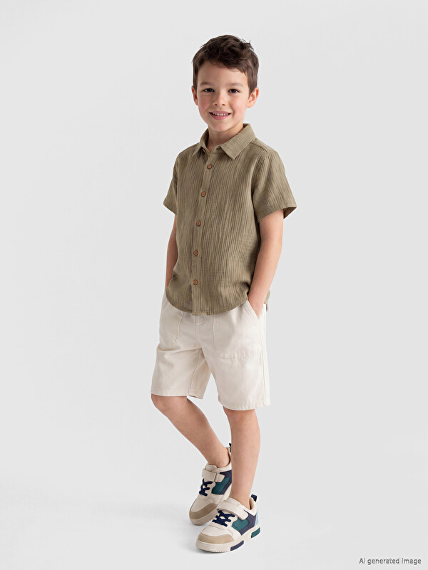 LCW Kids Erkek Çocuk Gabardin Şort