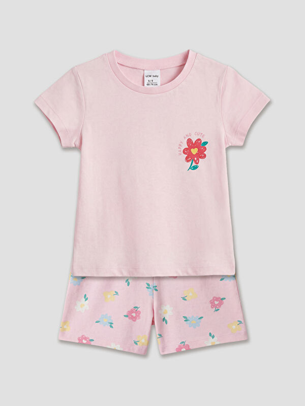 LCW baby Floral Baby Girls' T-Shirt and Shorts