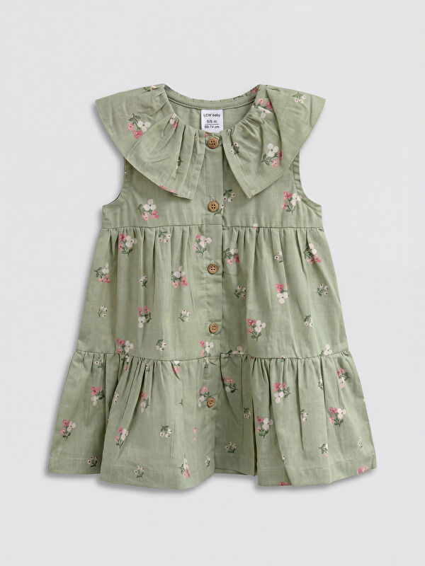 LCW baby Peter Pan Collar Floral Patterned Baby Girls' Dress