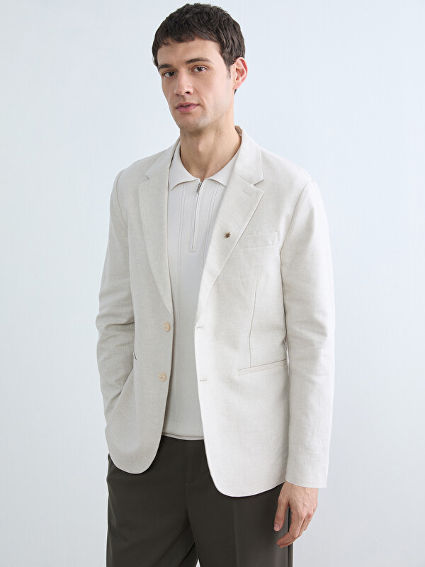 SOUTHBLUE Regular Fit Erkek Keten Karışımlı Blazer Ceket