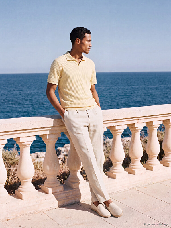 SOUTHBLUE Regular Fit Linen Blend Men's Trousers