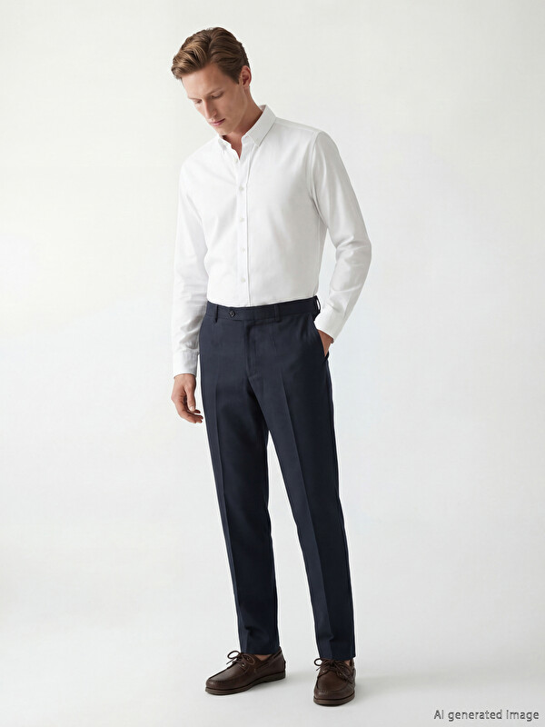 SOUTHBLUE Regular Fit Linen Blend Men's Trousers