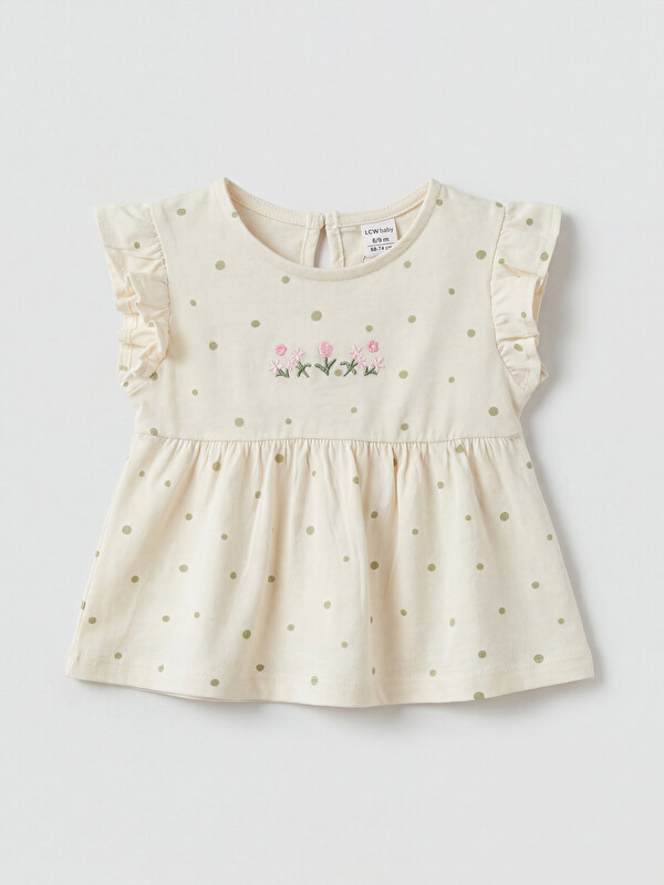 LCW baby Çiçek Nakışlı Kız Bebek Bluz