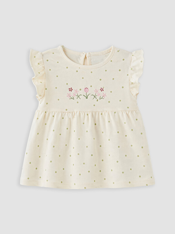 LCW baby Çiçek Nakışlı Kız Bebek Bluz