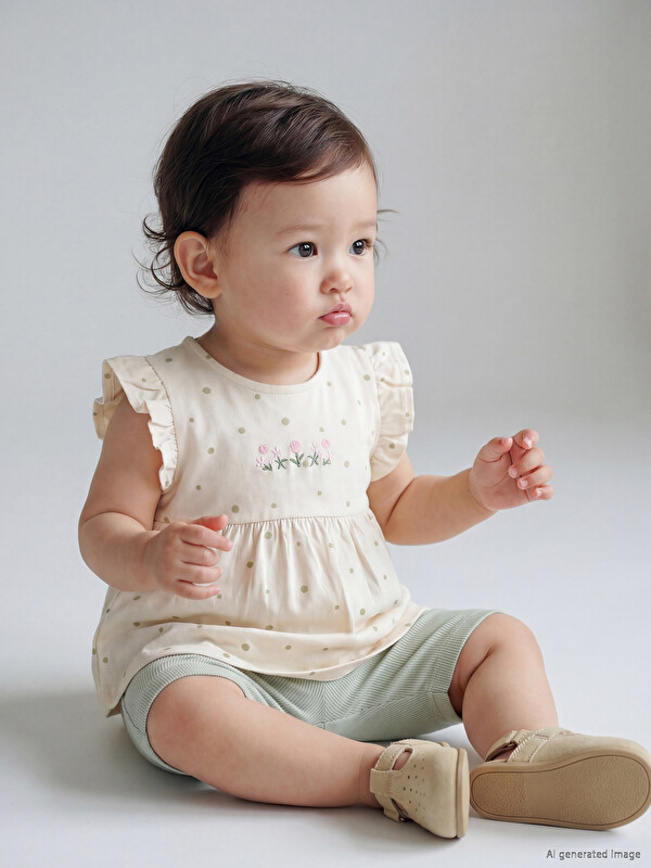 LCW baby Flower Embroidered Baby Girls' Set