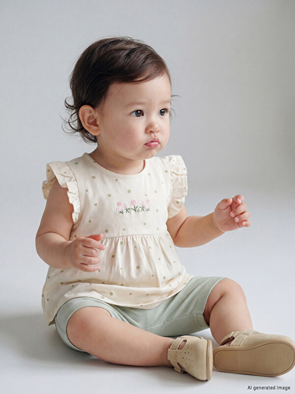 LCW baby Flower Embroidered Baby Girls' Set