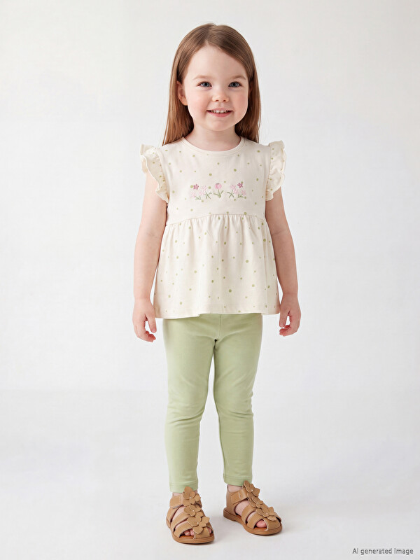 LCW baby Flower Embroidered Baby Girls' Set