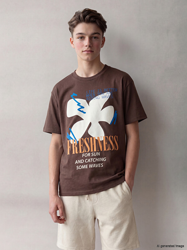 LCW Kids Crew Neck Printed Boys' T-Shirt