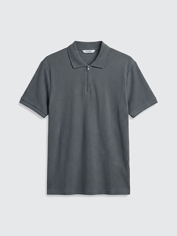 LCW Vision Polo Collar Ribbed Men's T-Shirt