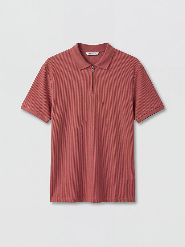 LCW Vision Standard Fit Polo Collar Ribbed Men's T-Shirt