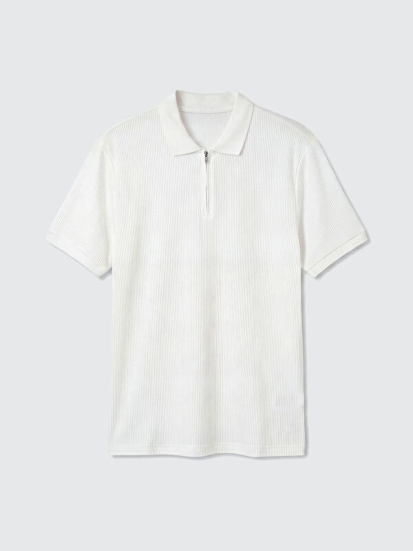LCW Vision Polo Collar Ribbed Men's T-Shirt