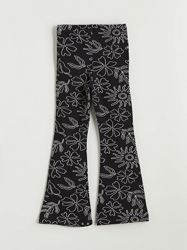 LCW Kids Elastic Waist Floral Flare Girls' Leggings