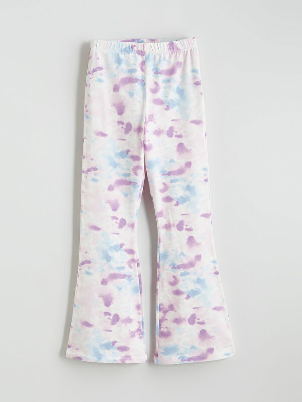 LCW Kids Elastic Waist Tie-dye Patterned Flare Girls' Leggings