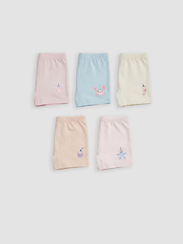 LCW Kids Baskılı Kız Çocuk Boxer 5'li