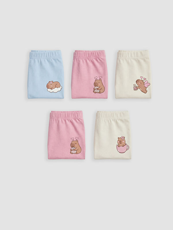 LCW Kids Kız Çocuk Baskılı Boxer 5'li
