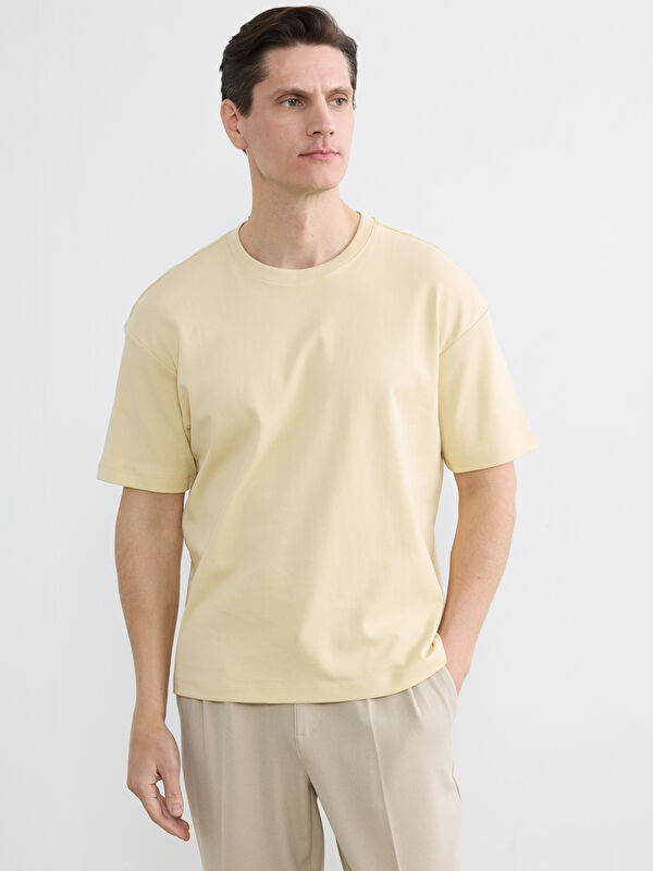 LCW Vision %100 Cotton Loose Fit Basic Soft Touch T-Shirt