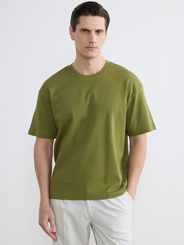 LCW Vision %100 Cotton Loose Fit Basic Soft Touch T-Shirt